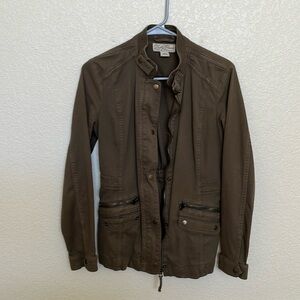 Lucky brand, live in love Olive Green denim jacket